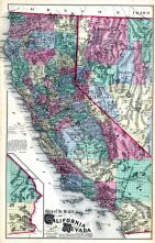 State Map of California and Nevada, Alameda County 1878